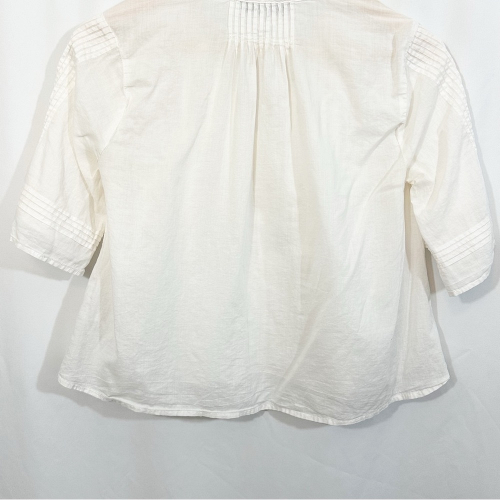 Madewelll X Warm Pintuck Tie Neck Top - Picture 9 of 12